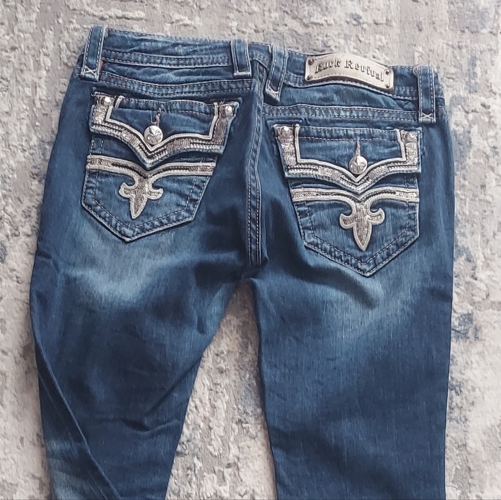Rock Revival Posey 29 Blue Boot Cut Jeans Low Rise